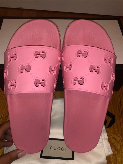 gucci pink plastic slides|gucci slides pink price.